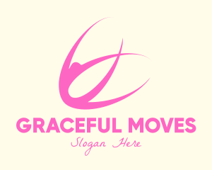 Pink Yoga Fitness Instructor logo design