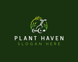 Plant Lawn Mower logo design