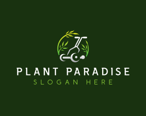 Plant Lawn Mower logo design