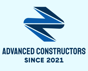 Blue Lightning Construction logo design