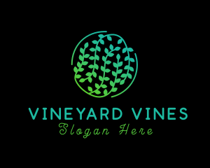 Gradient Natural Vine logo design