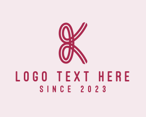 Pink Ribbon Letter K logo