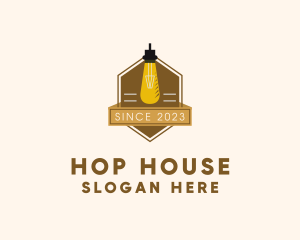 House Bulb Badge logo design