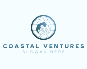 Beach Resort Tourism logo design