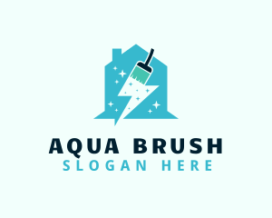 Housekeeper Cleaning Brush  logo design