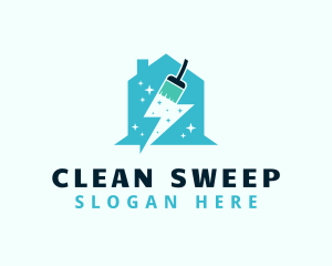 Housekeeper Cleaning Brush  logo design