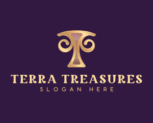 Luxury Boutique Letter T logo design