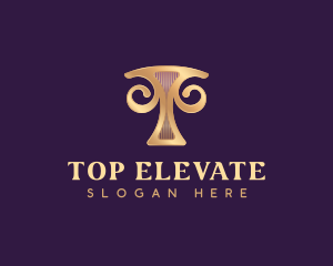 Luxury Boutique Letter T logo design