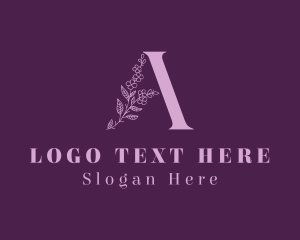 Purple Floral Letter A  logo