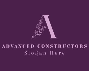 Purple Floral Letter A  logo design