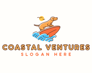 Surfing Dog Vacation logo design