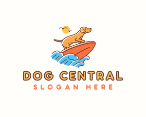 Surfing Dog Vacation logo design