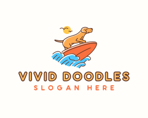 Surfing Dog Vacation logo design