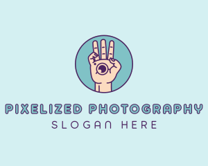 Photographer Hand Camera Lens logo design