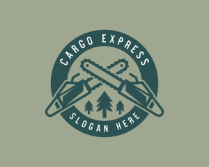 Chainsaw Forest Logging Logo