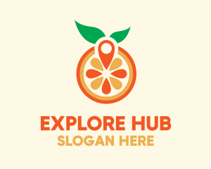 Orange Juice Pin  logo design