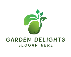 Green Seedling Plant logo design