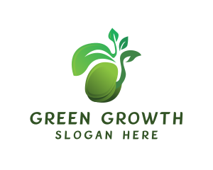 Green Seedling Plant logo design