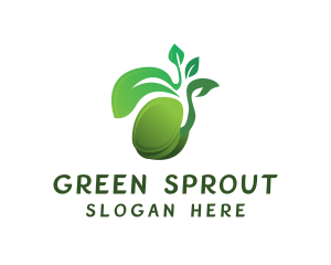 Green Seedling Plant logo design