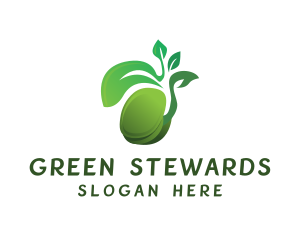 Green Seedling Plant logo design