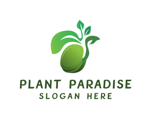 Green Seedling Plant logo design