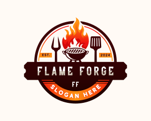 Flame Grill BBQ logo design