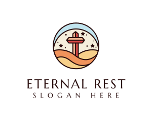 Religious Cross Emblem logo