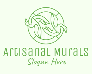 Green Swan Circle logo design