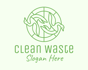 Green Swan Circle logo design