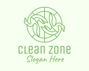 Green Swan Circle logo design