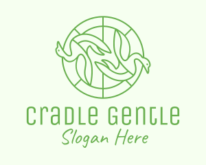 Green Swan Circle logo design