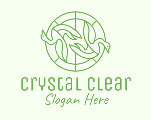 Green Swan Circle logo design