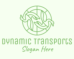 Green Swan Circle logo design