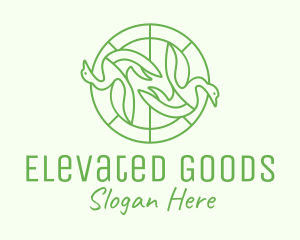 Green Swan Circle logo design