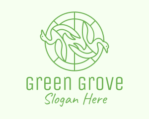 Green Swan Circle logo design