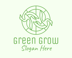 Green Swan Circle logo design