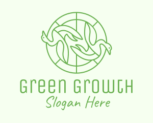 Green Swan Circle logo design