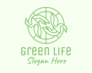 Green Swan Circle logo design