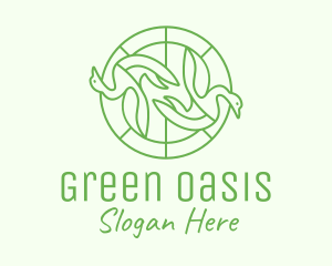 Green Swan Circle logo design