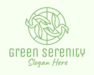 Green Swan Circle logo design