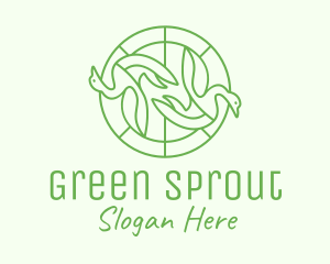 Green Swan Circle logo design