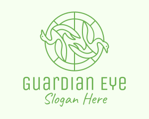 Green Swan Circle logo design