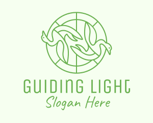 Green Swan Circle logo design