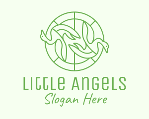 Green Swan Circle logo design