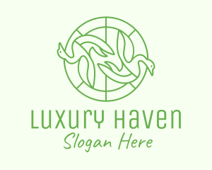 Green Swan Circle logo design