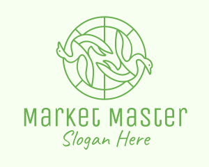 Green Swan Circle logo design