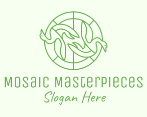 Green Swan Circle logo design