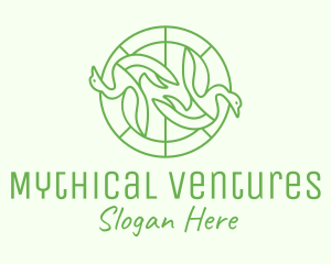 Green Swan Circle logo design