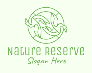 Green Swan Circle logo design