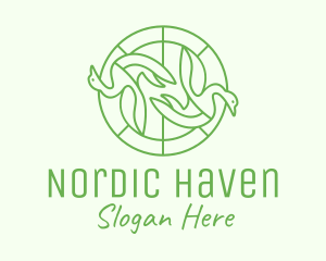 Green Swan Circle logo design